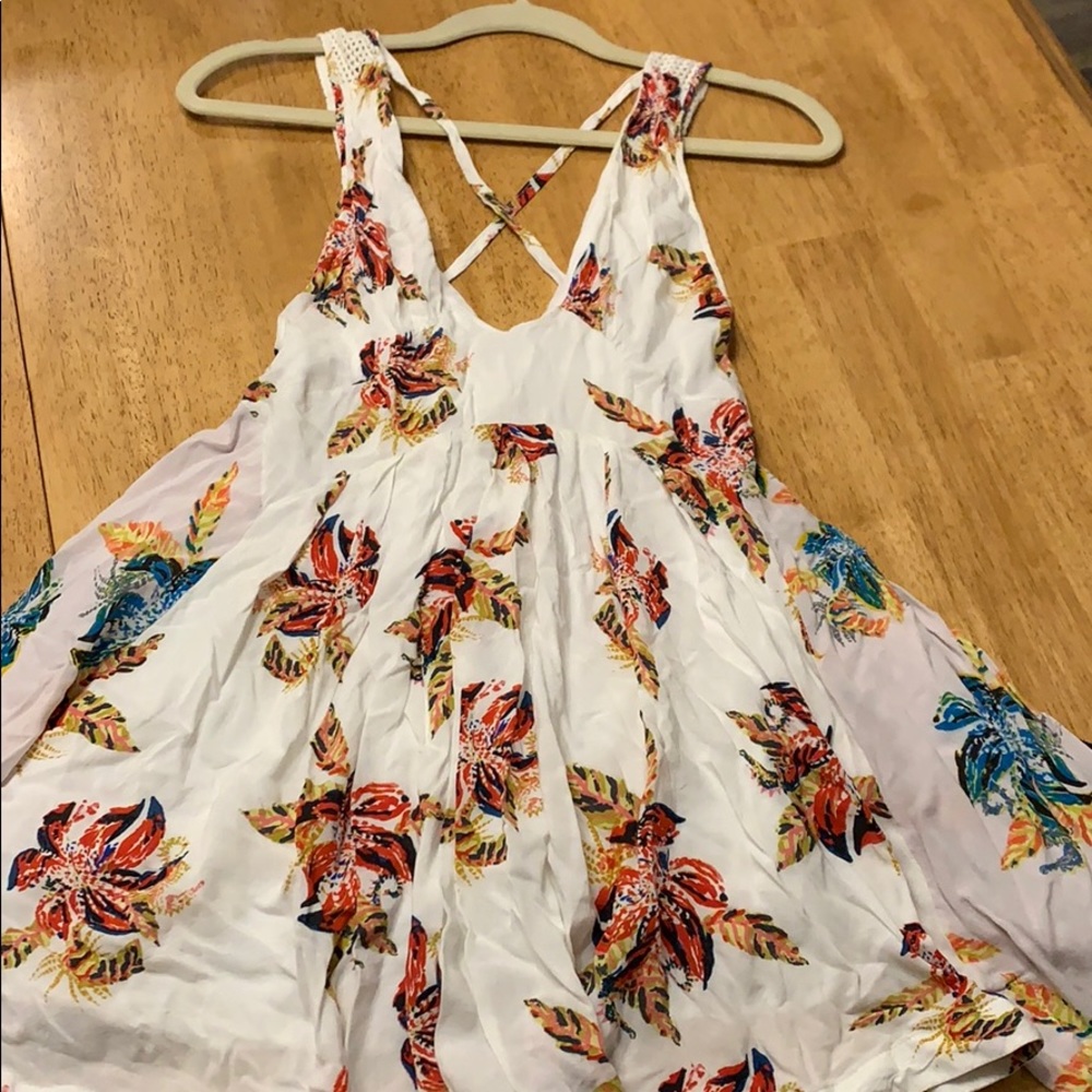Free People White dress with floarl print